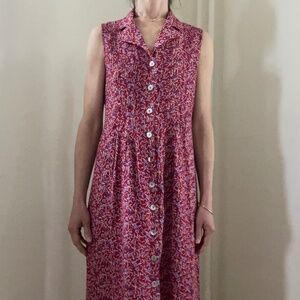 Vintage Bobbie Bee rayon button down dress